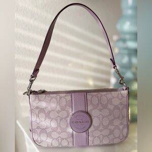 Coach Purple Signature Jacquard Shoulder/Crossbody Bag with two straps